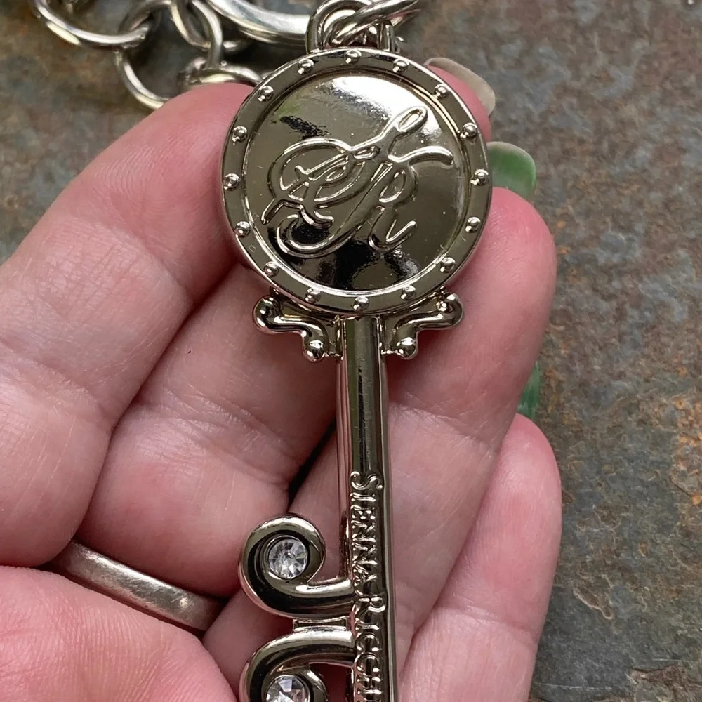 Sienna Ricchi large bag clip keychain skeleton style key with rhinestone 6.5” - Picture 8 of 8